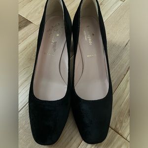 Kate Spade black velvet heels